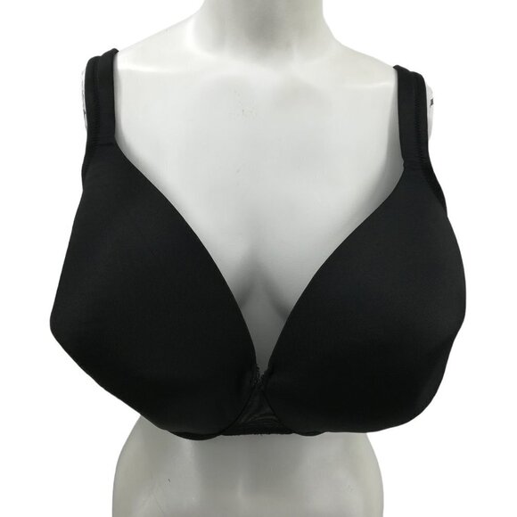 Cacique Lightly Lined Full Coverage Black Bra Size 46DDD Underwire Adjustable - Picture 1 of 8